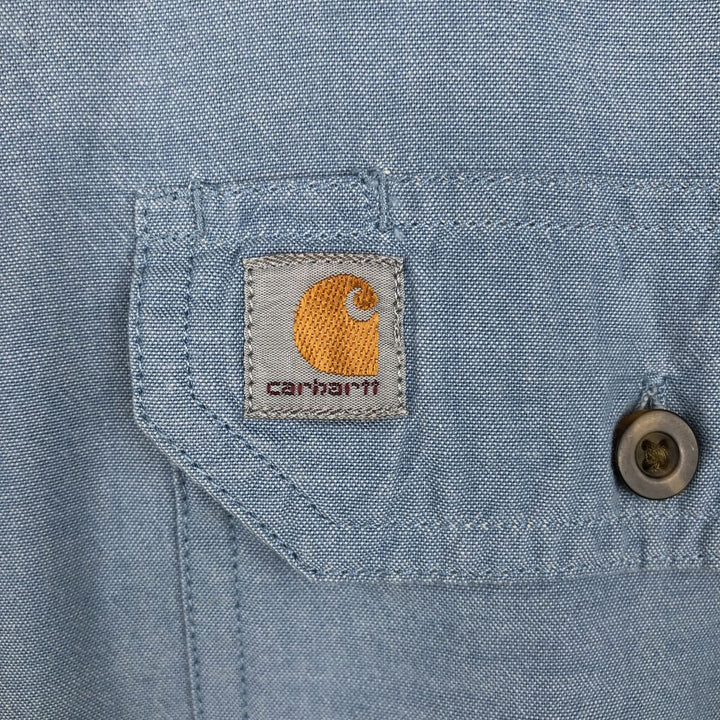 Carhartt Relaxed Fit Short-Sleeve Chambray Shirt, Men's Size XL (approx.) cotton Blue type light blue Vintage Second Hand