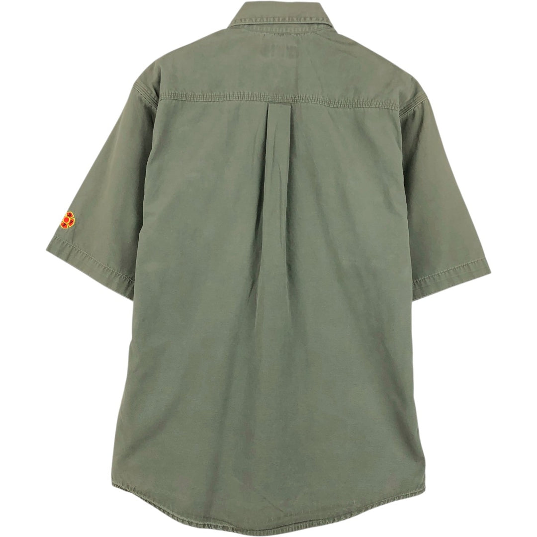 Carhartt Short-Sleeve Work Shirt, Men's Size S (approx.) cotton Khaki type Vintage Second Hand