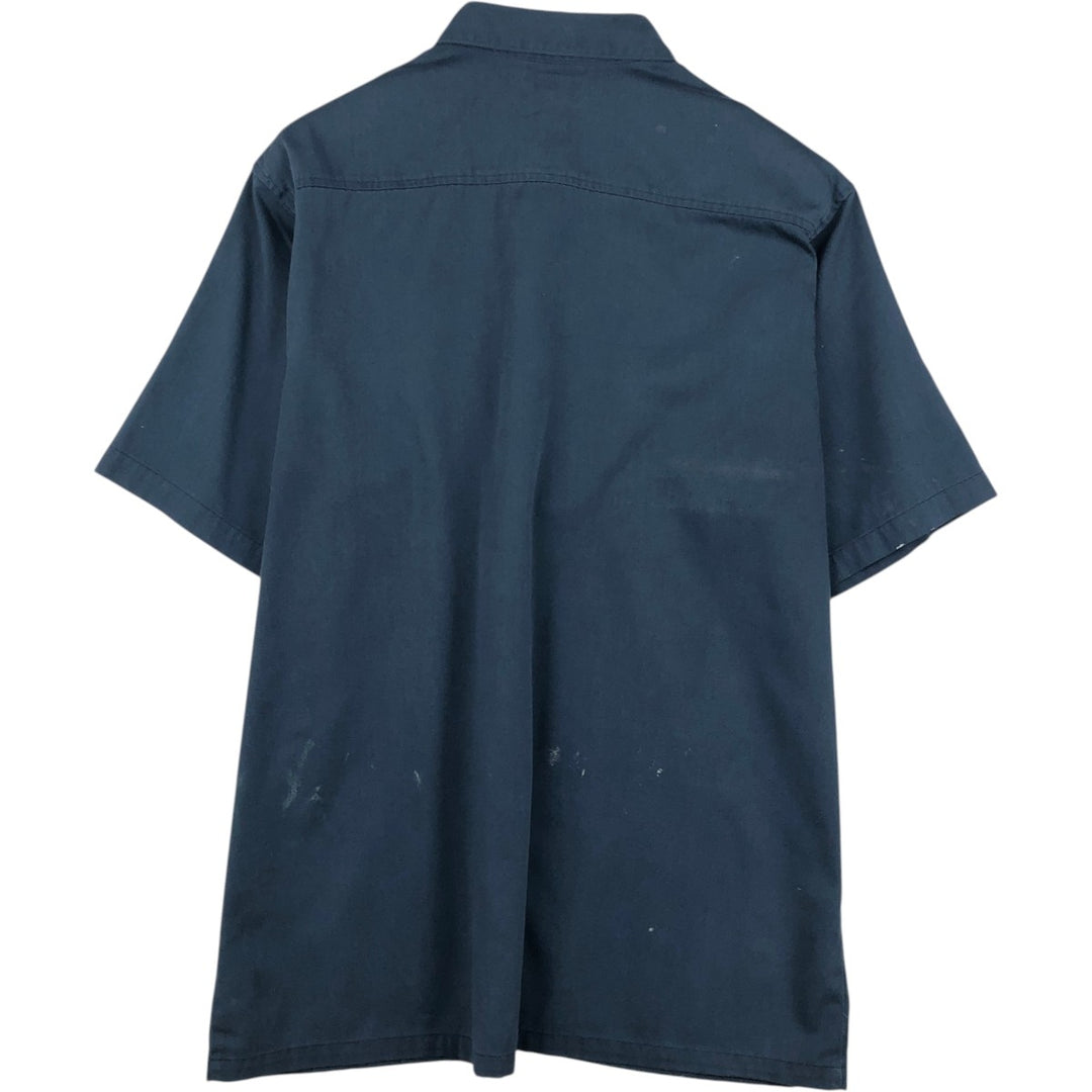 Carhartt Short Sleeve Work Shirt, Boxy Shirt, Men's XL polyester navy blue type Vintage Second Hand