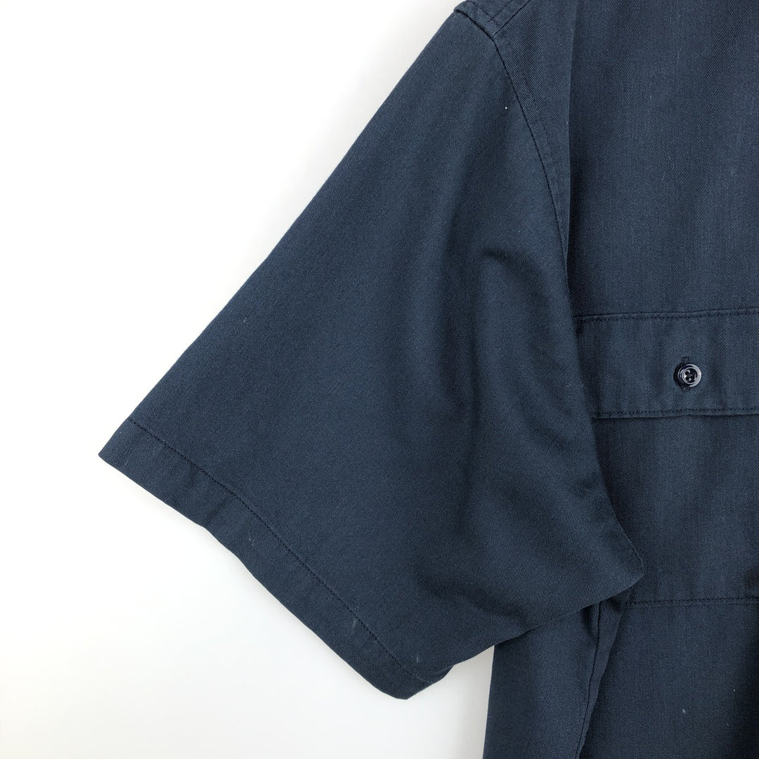 Carhartt Short Sleeve Work Shirt, Boxy Shirt, Men's XL polyester navy blue type Vintage Second Hand