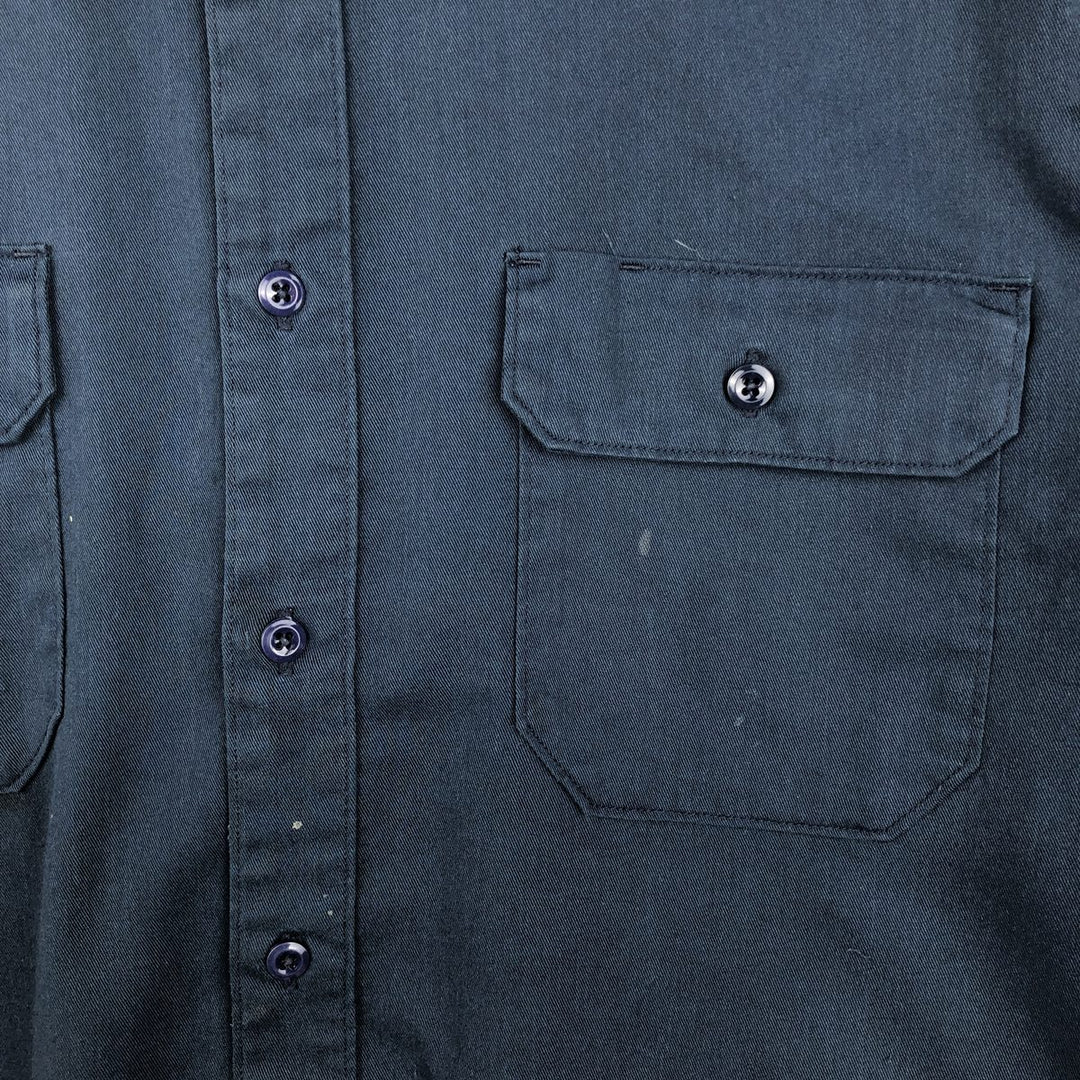 Carhartt Short Sleeve Work Shirt, Boxy Shirt, Men's XL polyester navy blue type Vintage Second Hand