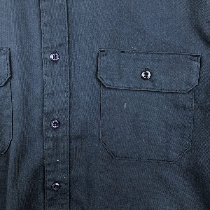 Carhartt Short Sleeve Work Shirt, Boxy Shirt, Men's XL polyester navy blue type Vintage Second Hand