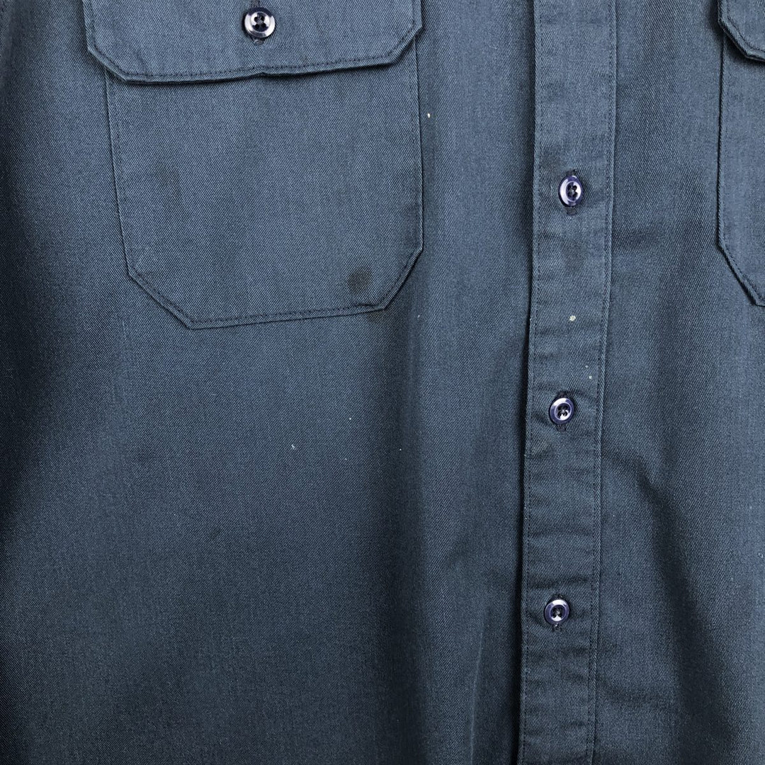 Carhartt Short Sleeve Work Shirt, Boxy Shirt, Men's XL polyester navy blue type Vintage Second Hand
