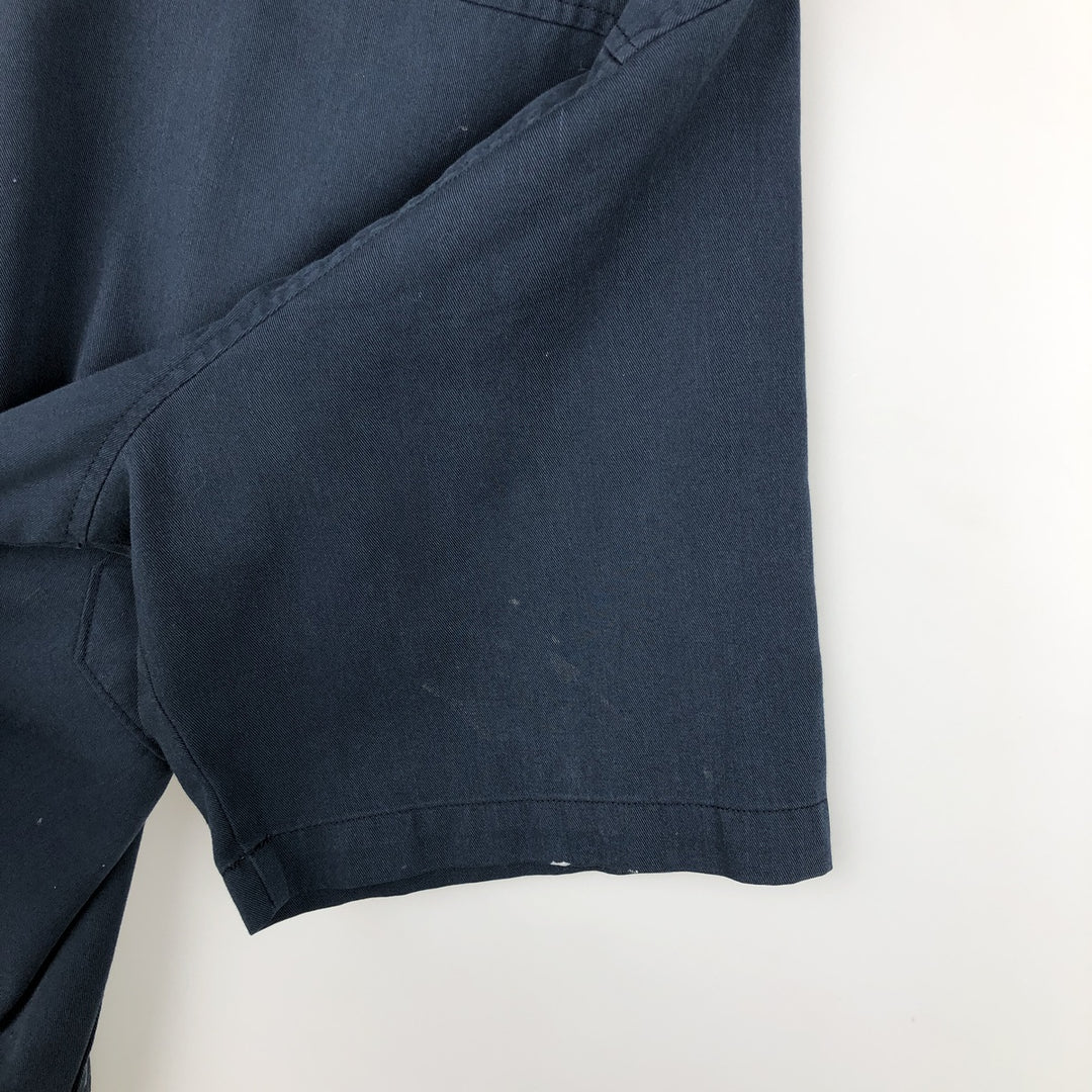 Carhartt Short Sleeve Work Shirt, Boxy Shirt, Men's XL polyester navy blue type Vintage Second Hand