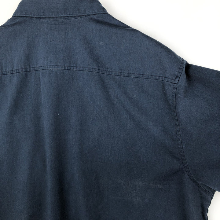Carhartt Short Sleeve Work Shirt, Boxy Shirt, Men's XL polyester navy blue type Vintage Second Hand
