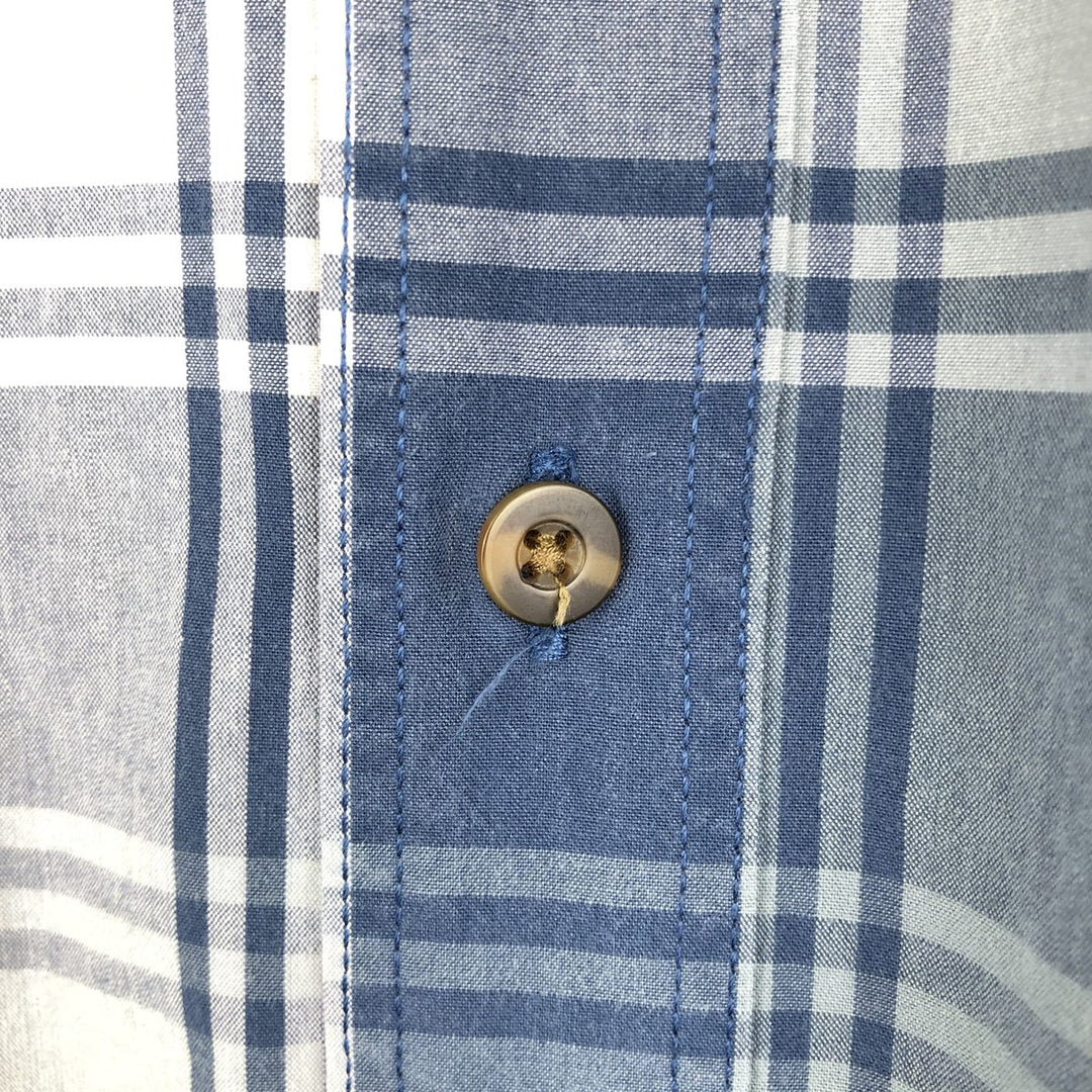 Carhartt RELAXED FIT Check Pattern Button-down Short Sleeve Work Shirt, Men's XXL cotton blue type Vintage Second Hand