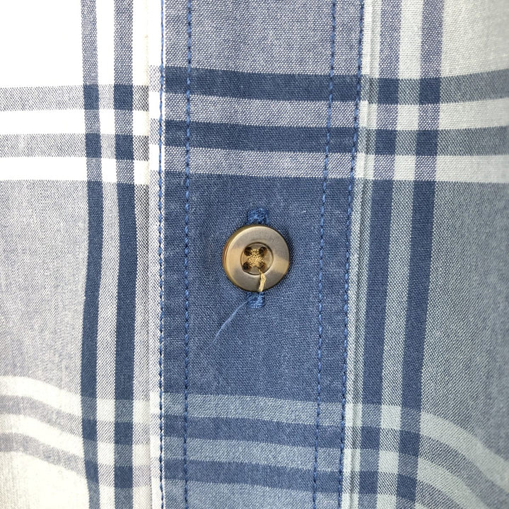 Carhartt RELAXED FIT Check Pattern Button-down Short Sleeve Work Shirt, Men's XXL cotton blue type Vintage Second Hand