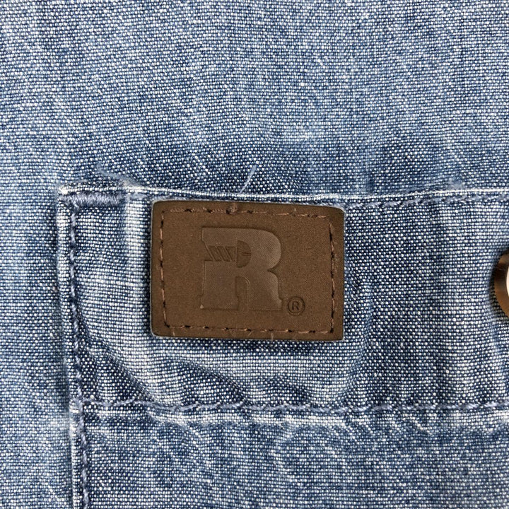 Wrangler RIGGS WORKWEAR Button-Down Short-Sleeve Chambray Shirt, Men's Size L (approx.) unclear blue type Vintage Second Hand