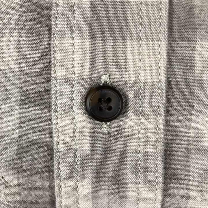 Carhartt Loose Fit Check Pattern Button-down Short Sleeve Work Shirt, Men's Size L cotton Beige type Vintage Second Hand