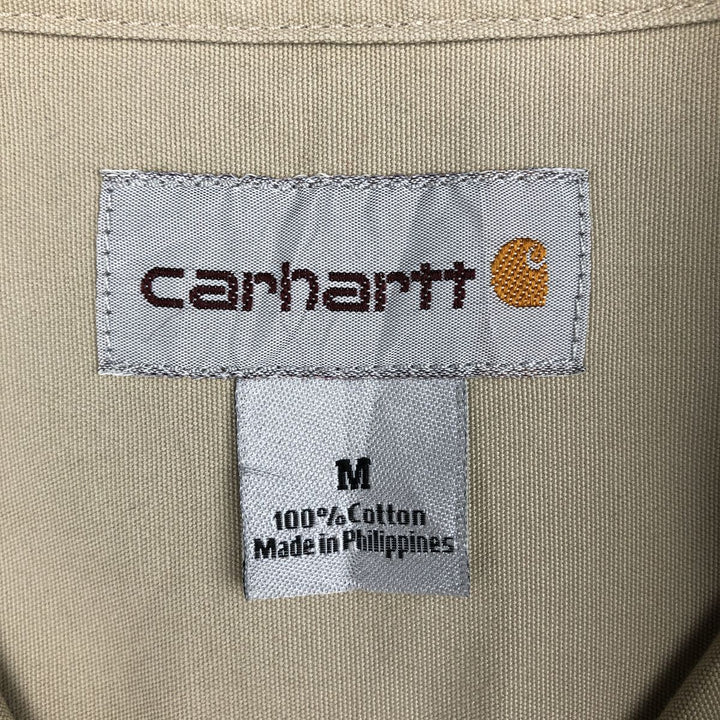 Carhartt short sleeve work shirt, men's size M cotton Beige type Vintage Second Hand