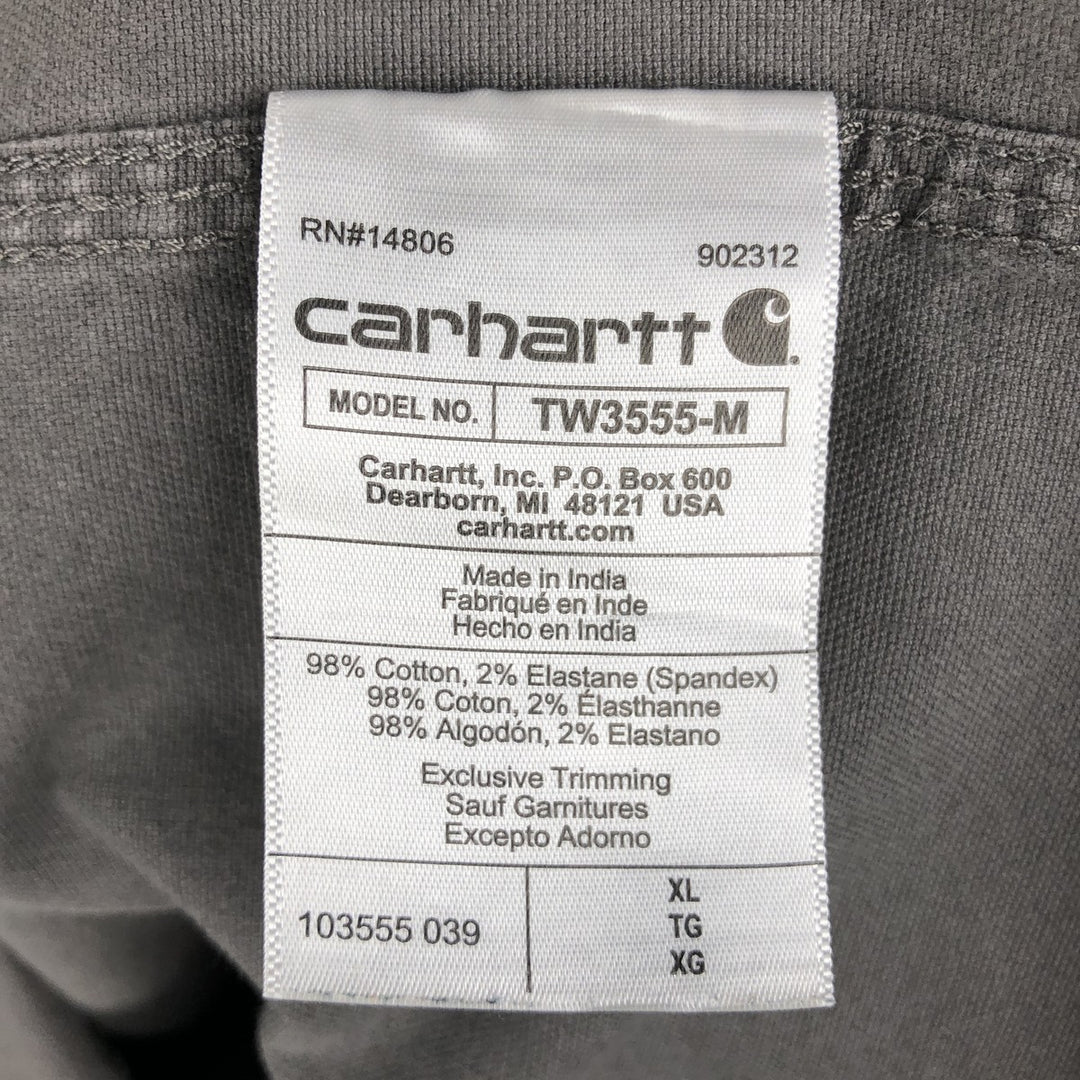 Carhartt Relaxed Fit Button-Down Duck Canvas Short-Sleeve Work Shirt, Men's Size XL (approx.) cotton gray type Vintage Second Hand