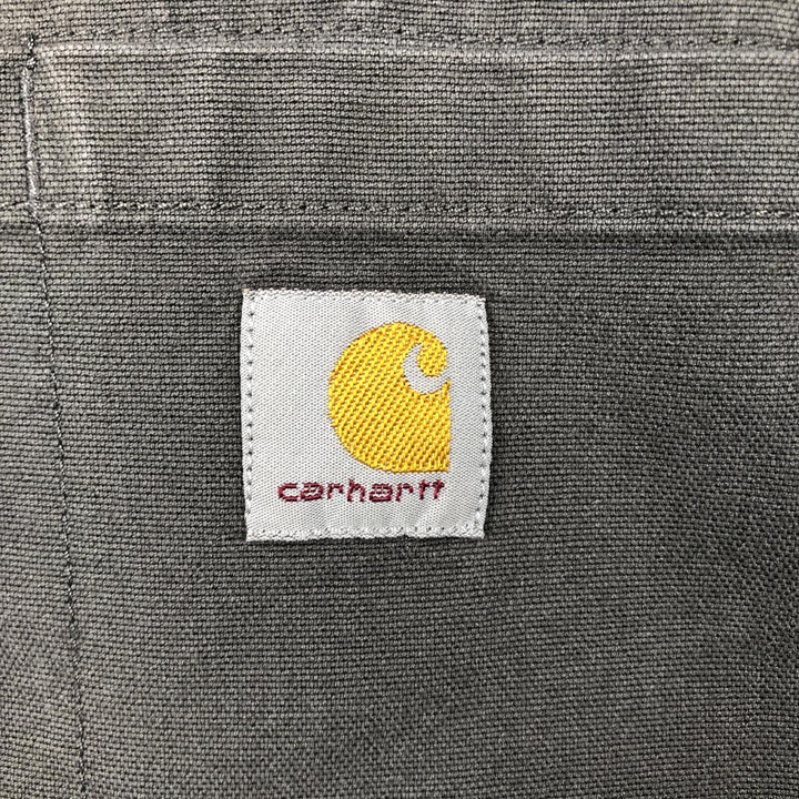 Carhartt Relaxed Fit Button-Down Duck Canvas Short-Sleeve Work Shirt, Men's Size XL (approx.) cotton gray type Vintage Second Hand