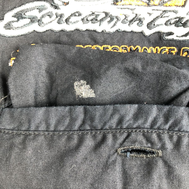 Harley-Davidson Fire Pattern Short-Sleeve Work Shirt, Boxy Shirt, Men's Size L (approx.) cotton black type Vintage Second Hand