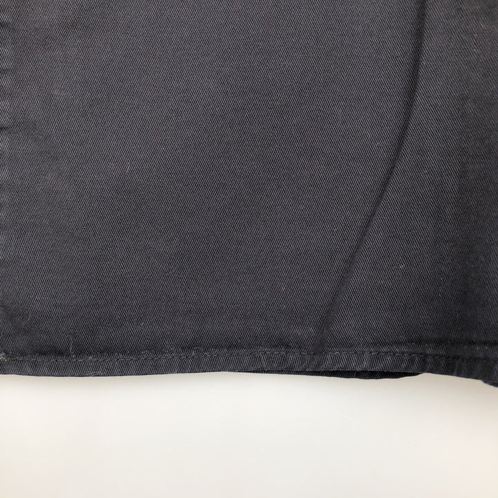 Harley-Davidson Skull Pattern Fire Pattern Hidden Button-Down Short-Sleeve Work Shirt, Boxy Shirt, Men's Size XL (approx.) cotton black type Vintage Second Hand