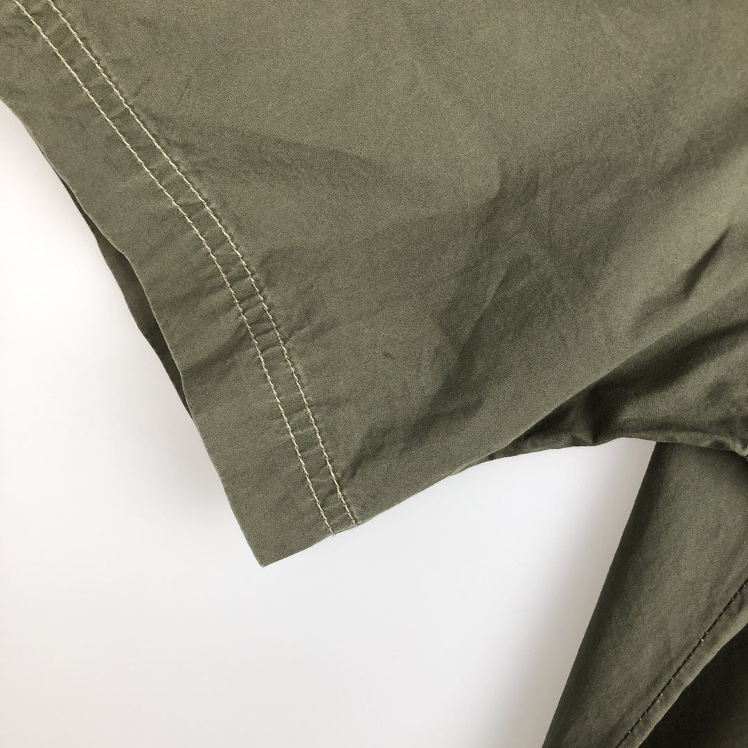 Harley-Davidson Eagle Pattern Hidden Button-Down Short-Sleeve Work Shirt, Men's Size XL (approx.) cotton Khaki type Vintage Second Hand