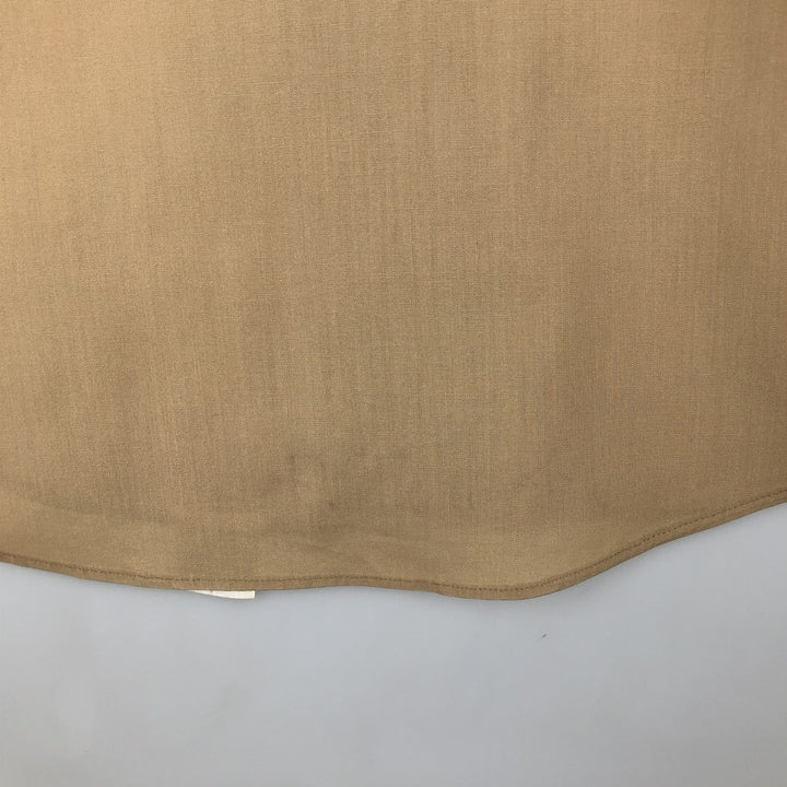 Creighton Open Collar Short Sleeve Work Shirt, Made in USA, Men's Size M (Equivalent), Vintage polyester Beige type Vintage Second Hand