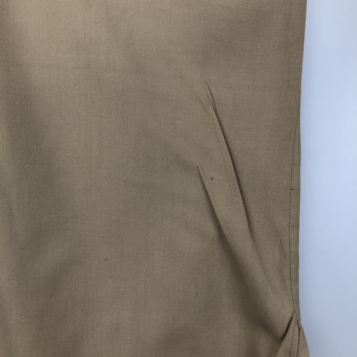 1960'S Creighton Open Collar Short-Sleeve Work Shirt, Made in USA, Men's Size L (Equivalent), Vintage polyester Beige type Vintage Second Hand