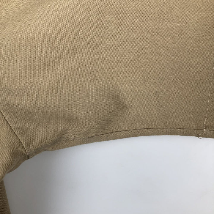 1960'S Creighton Open Collar Short-Sleeve Work Shirt, Made in USA, Men's XL (approx.), Vintage polyester Beige type Vintage Second Hand