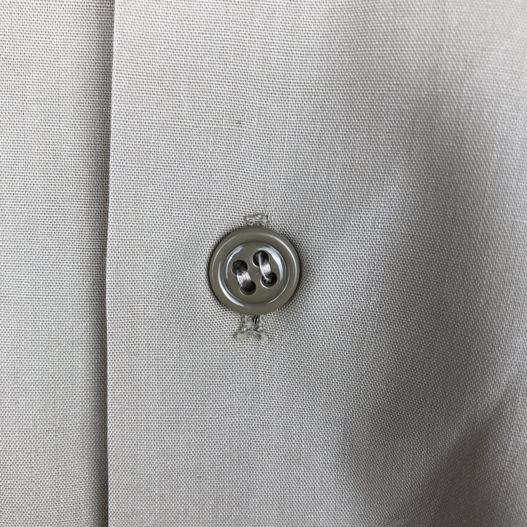 1960'S Creighton Open Collar Short-Sleeve Work Shirt, Made in USA, Men's Size M (Equivalent), Vintage polyester Beige type Vintage Second Hand