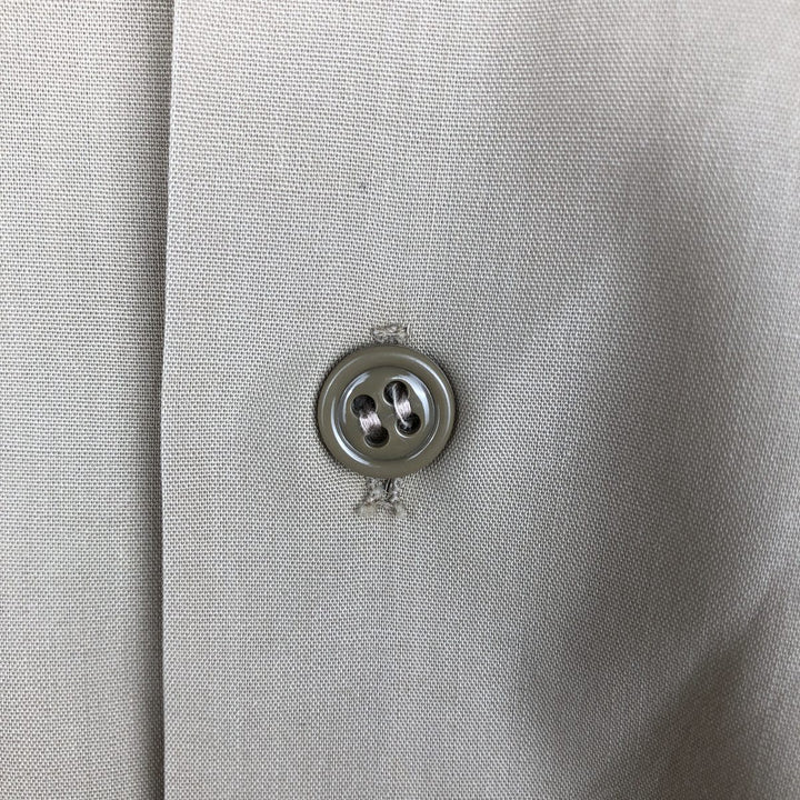 1960'S Creighton Open Collar Short-Sleeve Work Shirt, Made in USA, Men's Size M (Equivalent), Vintage polyester Beige type Vintage Second Hand