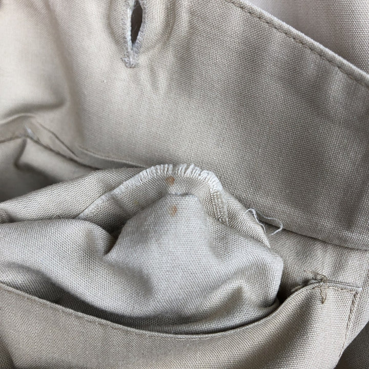1960'S Creighton Open Collar Short-Sleeve Work Shirt, Made in USA, Men's Size M (Equivalent), Vintage polyester Beige type Vintage Second Hand