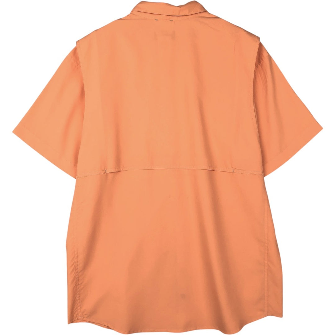 Patagonia Sol Patrol II Shirt 54234SP15 Ripstop Concealed Button-Down Short-Sleeve Fishing Shirt Men's Size L (approx.) polyester coral Vintage Second Hand