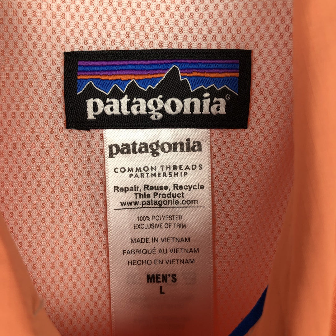 Patagonia Sol Patrol II Shirt 54234SP15 Ripstop Concealed Button-Down Short-Sleeve Fishing Shirt Men's Size L (approx.) polyester coral Vintage Second Hand