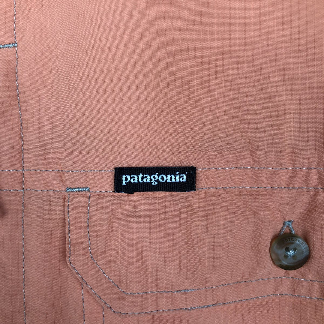 Patagonia Sol Patrol II Shirt 54234SP15 Ripstop Concealed Button-Down Short-Sleeve Fishing Shirt Men's Size L (approx.) polyester coral Vintage Second Hand