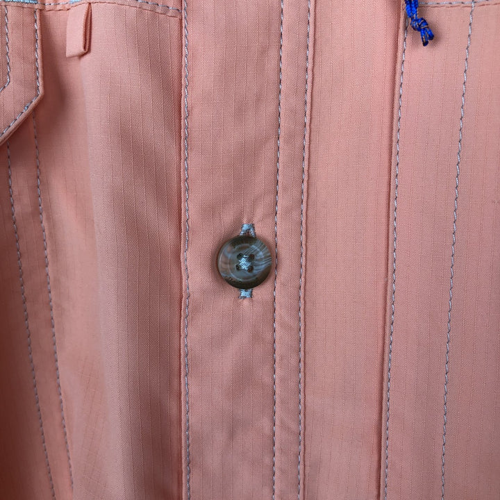 Patagonia Sol Patrol II Shirt 54234SP15 Ripstop Concealed Button-Down Short-Sleeve Fishing Shirt Men's Size L (approx.) polyester coral Vintage Second Hand