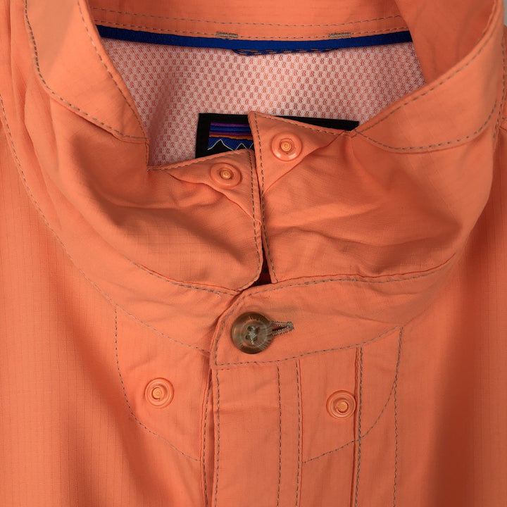 Patagonia Sol Patrol II Shirt 54234SP15 Ripstop Concealed Button-Down Short-Sleeve Fishing Shirt Men's Size L (approx.) polyester coral Vintage Second Hand