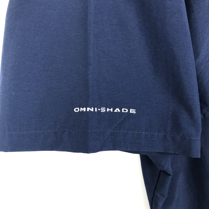 Columbia PFG OMNI-SHADE Omni-Shade Button-Down Short Sleeve Fishing Shirt Men's XL Nylon navy blue type Vintage Second Hand