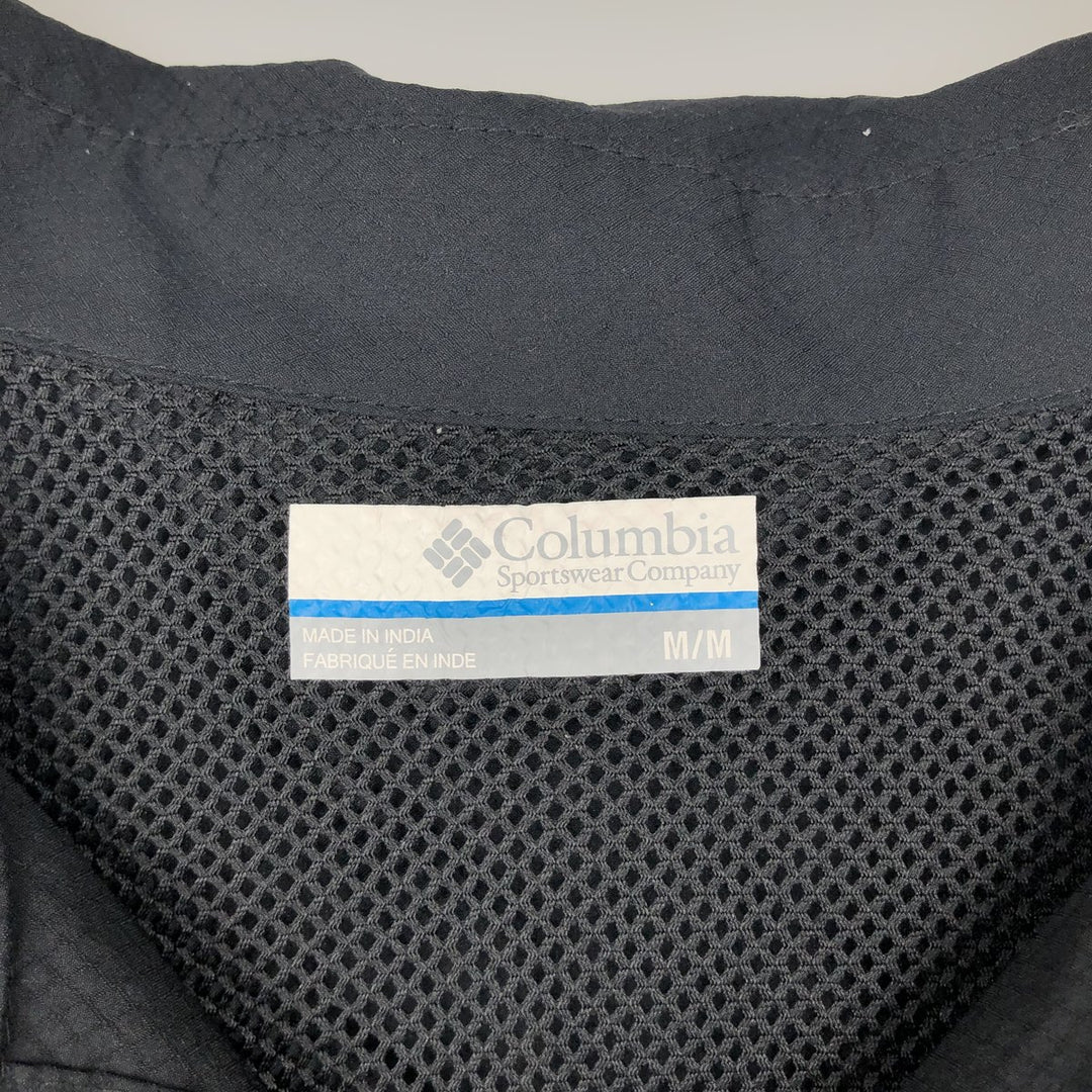 Columbia PFG Omni-Shade Ripstop Open Collar Short Sleeve Fishing Shirt (Box Shirt) - Men's Size M (approx.) polyester black type Vintage Second Hand