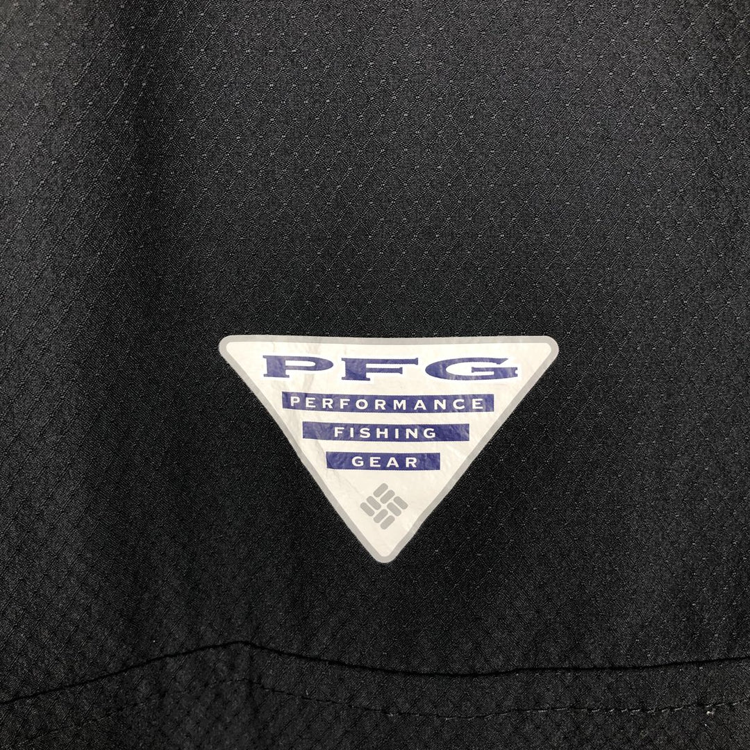 Columbia PFG Omni-Shade Ripstop Open Collar Short Sleeve Fishing Shirt (Box Shirt) - Men's Size M (approx.) polyester black type Vintage Second Hand