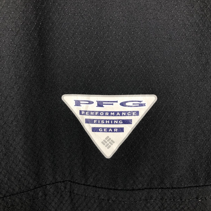 Columbia PFG Omni-Shade Ripstop Open Collar Short Sleeve Fishing Shirt (Box Shirt) - Men's Size M (approx.) polyester black type Vintage Second Hand