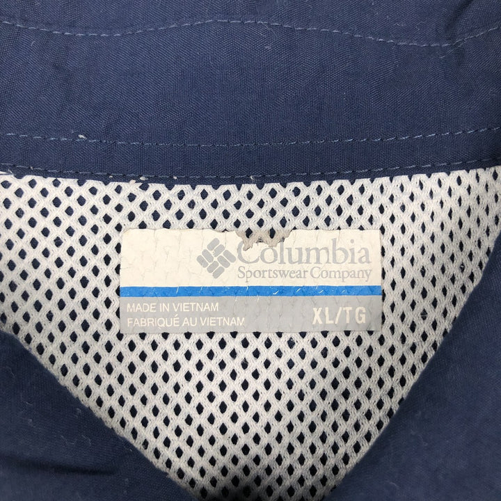 Columbia PFG OMNI-SHADE Omni-Shade Button-Down Short Sleeve Fishing Shirt Men's XL Nylon navy blue type Vintage Second Hand
