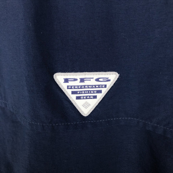 Columbia PFG OMNI-SHADE Omni-Shade Button-Down Short Sleeve Fishing Shirt Men's XL Nylon navy blue type Vintage Second Hand