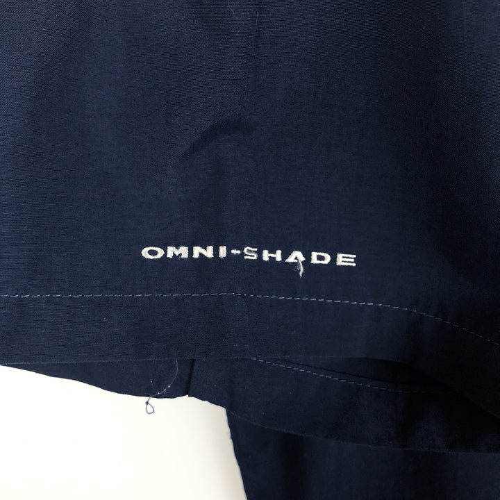 Columbia PFG OMNI-SHADE Omni-Shade Button-Down Short Sleeve Fishing Shirt Men's XL Nylon navy blue type Vintage Second Hand
