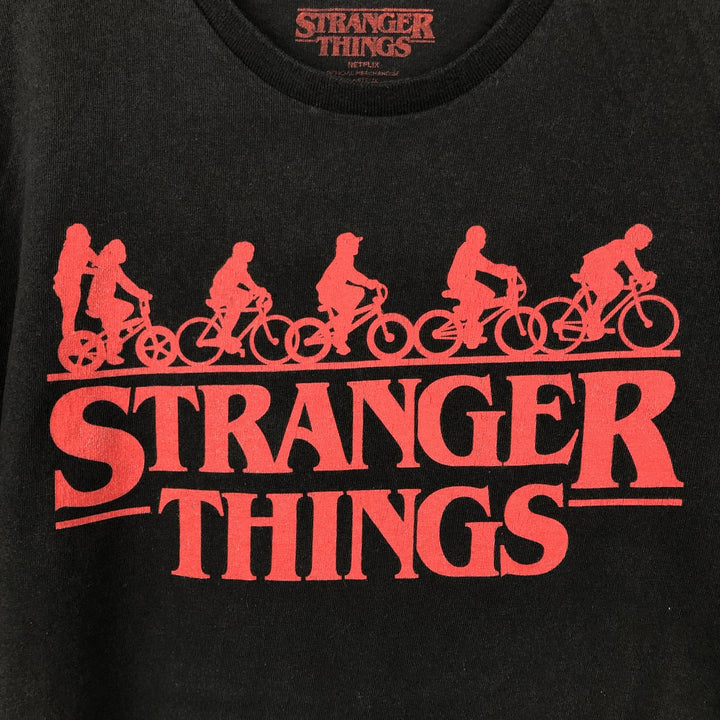 STRANGER THINGS Stranger Things Movie T-shirt Men's L size cotton black type Vintage Second Hand