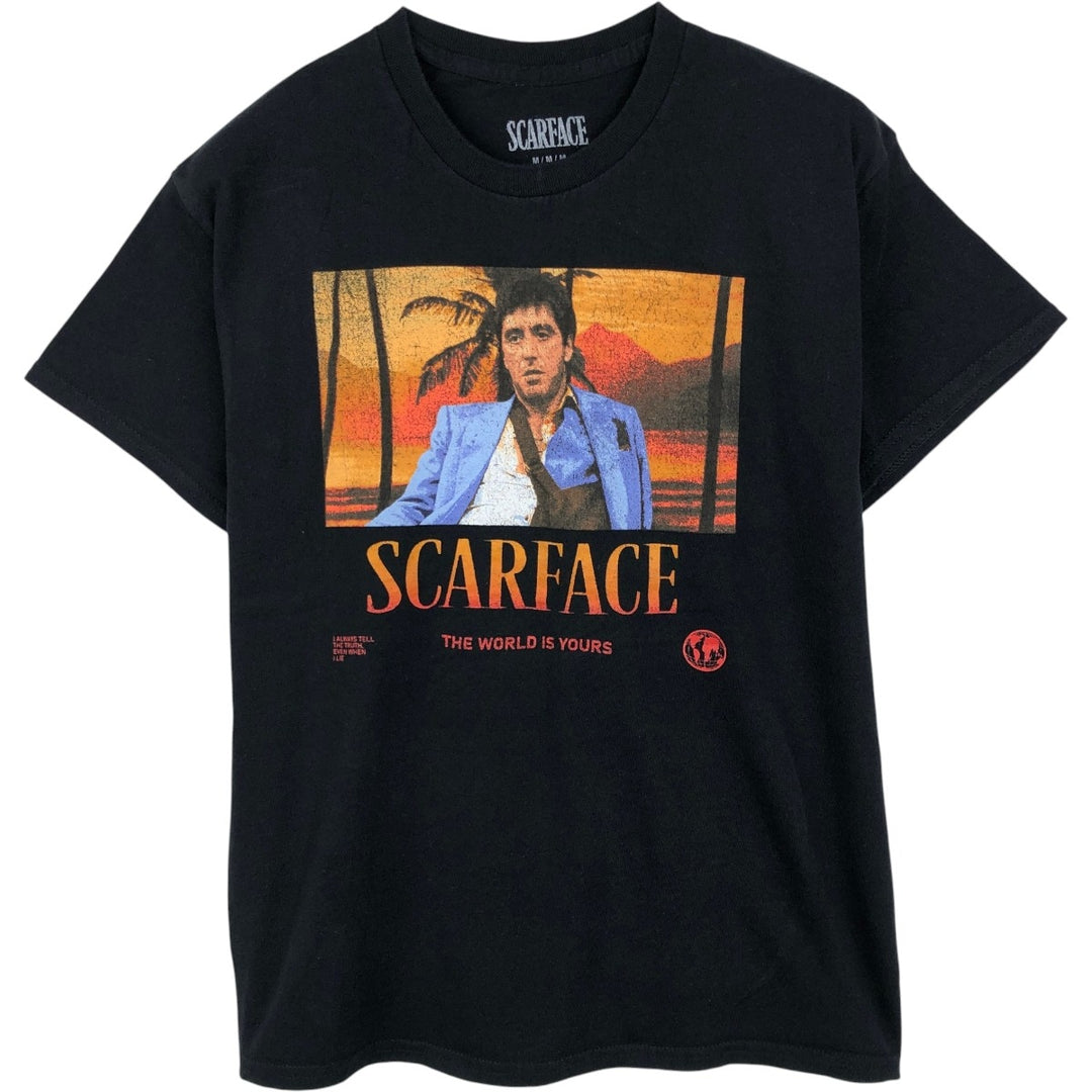 Scarface Movie T-shirt, Men's M size cotton black type Vintage Second Hand