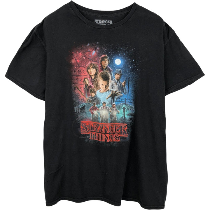STRANGER THINGS Stranger Things Movie T-shirt Men's XL size cotton black type Vintage Second Hand