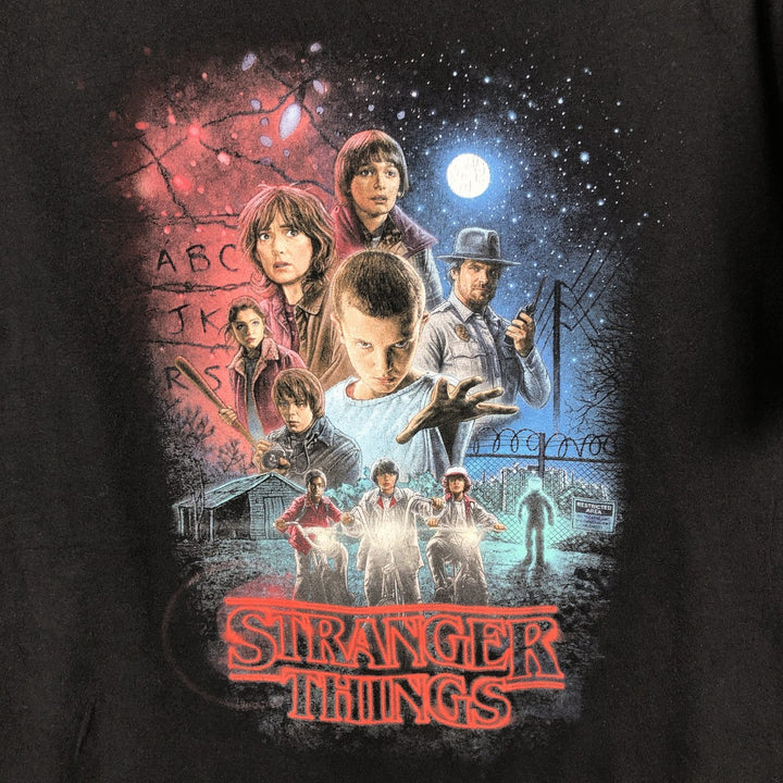 STRANGER THINGS Stranger Things Movie T-shirt Men's XL size cotton black type Vintage Second Hand