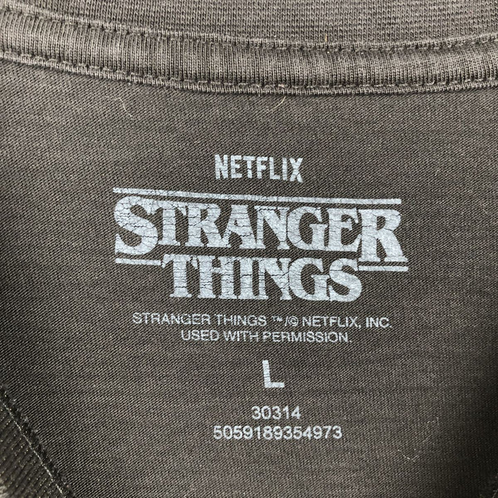 STRANGER THINGS Stranger Things Movie T-shirt Men's L size cotton black type Vintage Second Hand