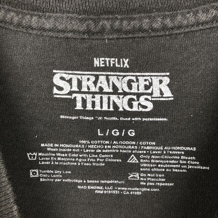 STRANGER THINGS Demogorgon Movie T-Shirt (Men's Size L) cotton black type Vintage Second Hand