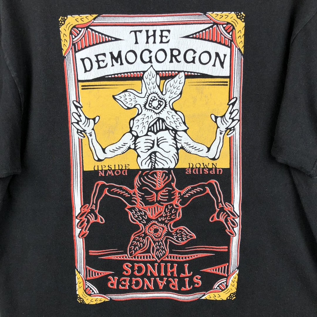 STRANGER THINGS Demogorgon Movie T-Shirt (Men's Size L) cotton black type Vintage Second Hand