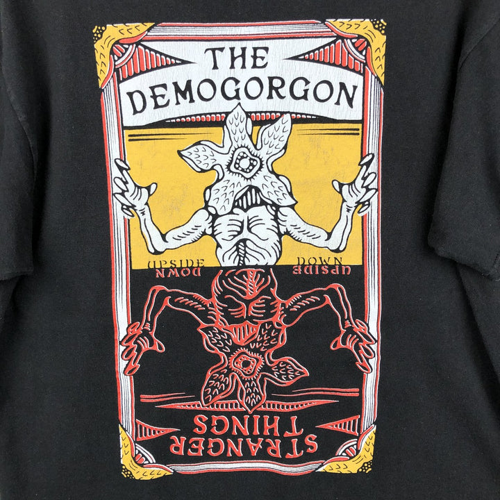 STRANGER THINGS Demogorgon Movie T-Shirt (Men's Size L) cotton black type Vintage Second Hand