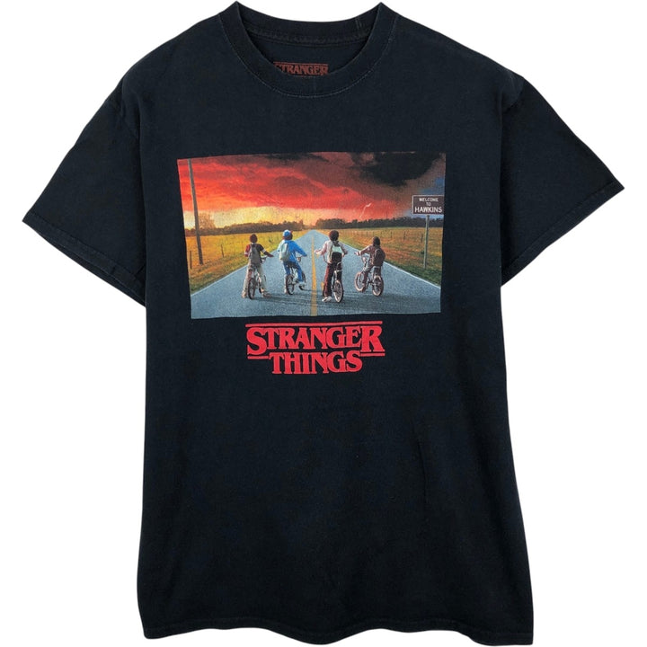 STRANGER THINGS Stranger Things Movie T-shirt Men's M size cotton black type Vintage Second Hand