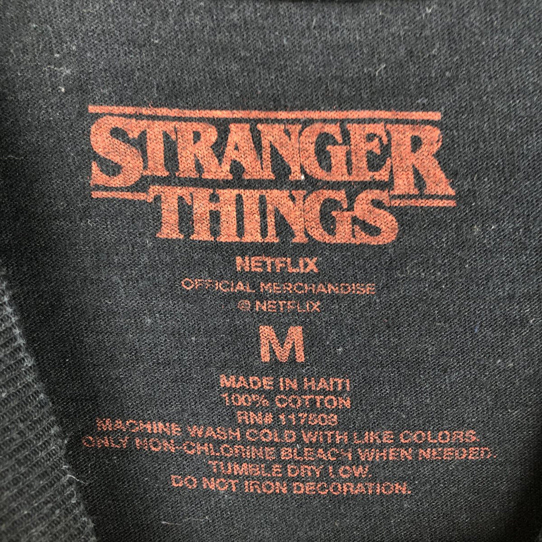 STRANGER THINGS Stranger Things Movie T-shirt Men's M size cotton black type Vintage Second Hand