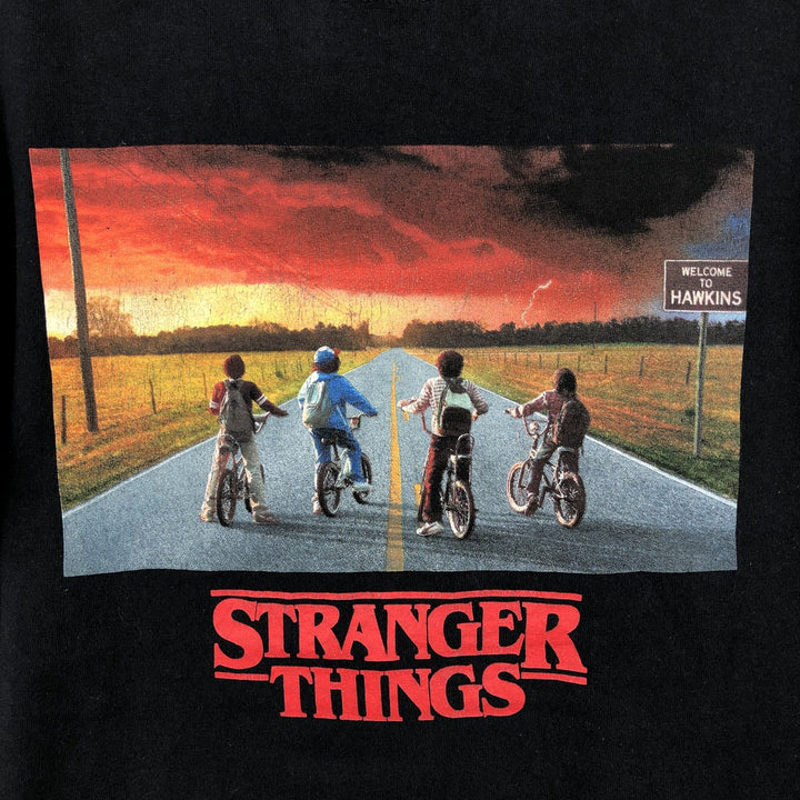 STRANGER THINGS Stranger Things Movie T-shirt Men's M size cotton black type Vintage Second Hand