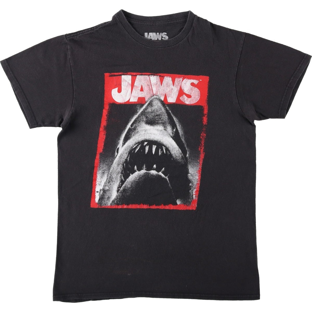 JAWS Movie T-Shirt (Men's Size S) cotton black type Vintage Second Hand