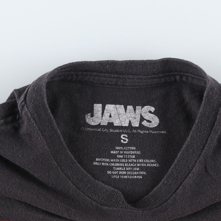 JAWS Movie T-Shirt (Men's Size S) cotton black type Vintage Second Hand